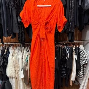 FP Movement by Free People Bright Orange Midi Dress